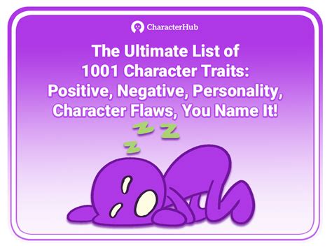 The Ultimate List of 1001 Character Traits: Positive, Negative .